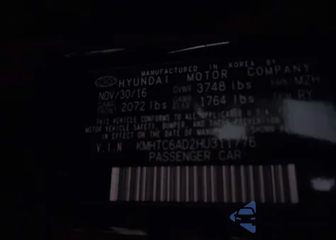 2017 Hyundai Veloster from USA, damaged, VIN KMHTC6AD2HU311776